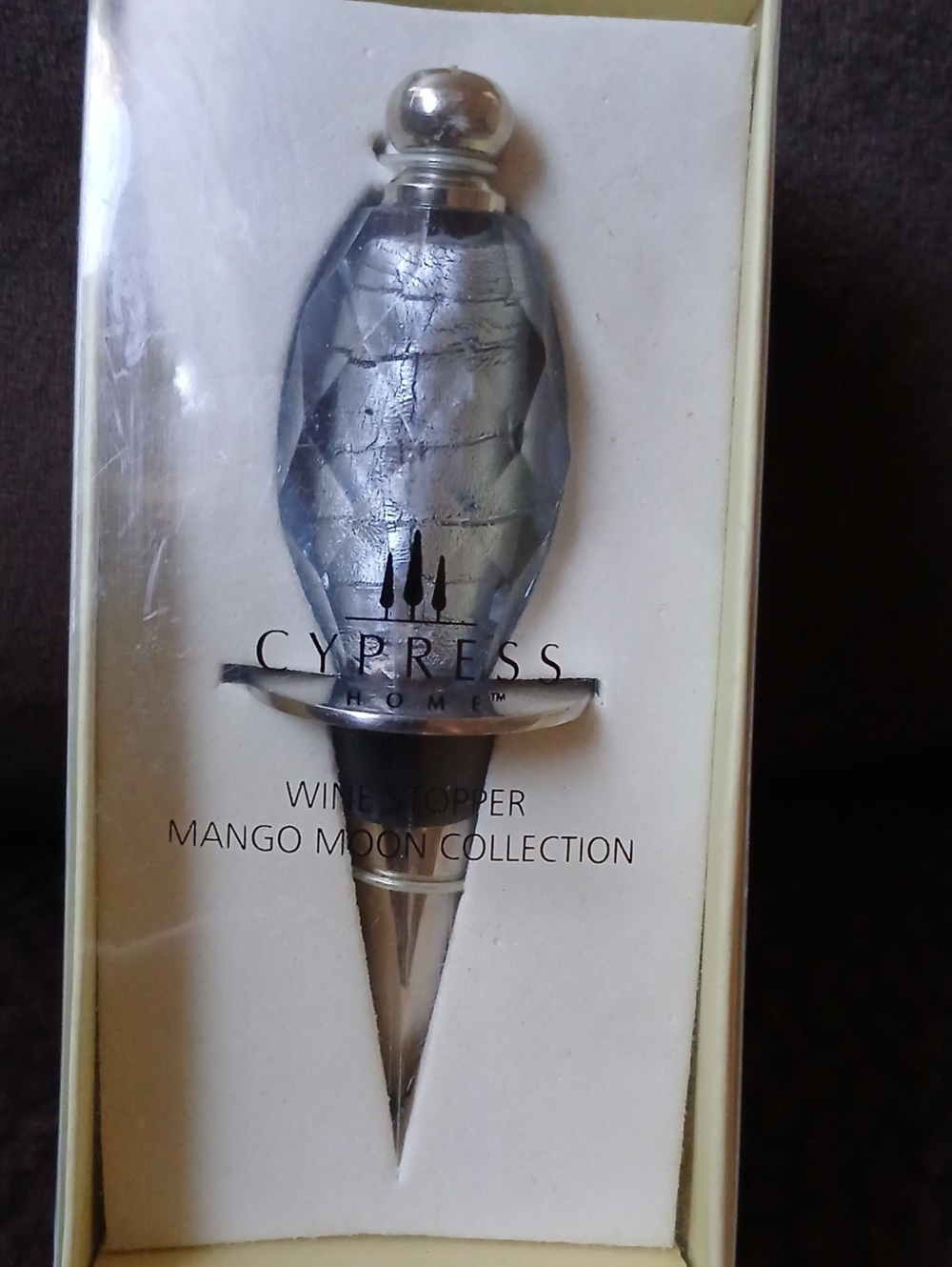 Cypress Home Wine Stopper Crystal Bead Chrome Barware